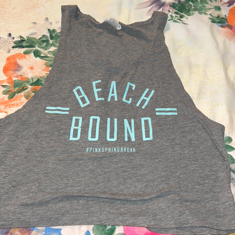 PINK crop tank top size XS Beach Bound pink spring break